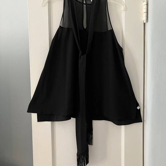 Elizabeth&James Silk Blouse w/Fringe ties - Picture 3 of 5